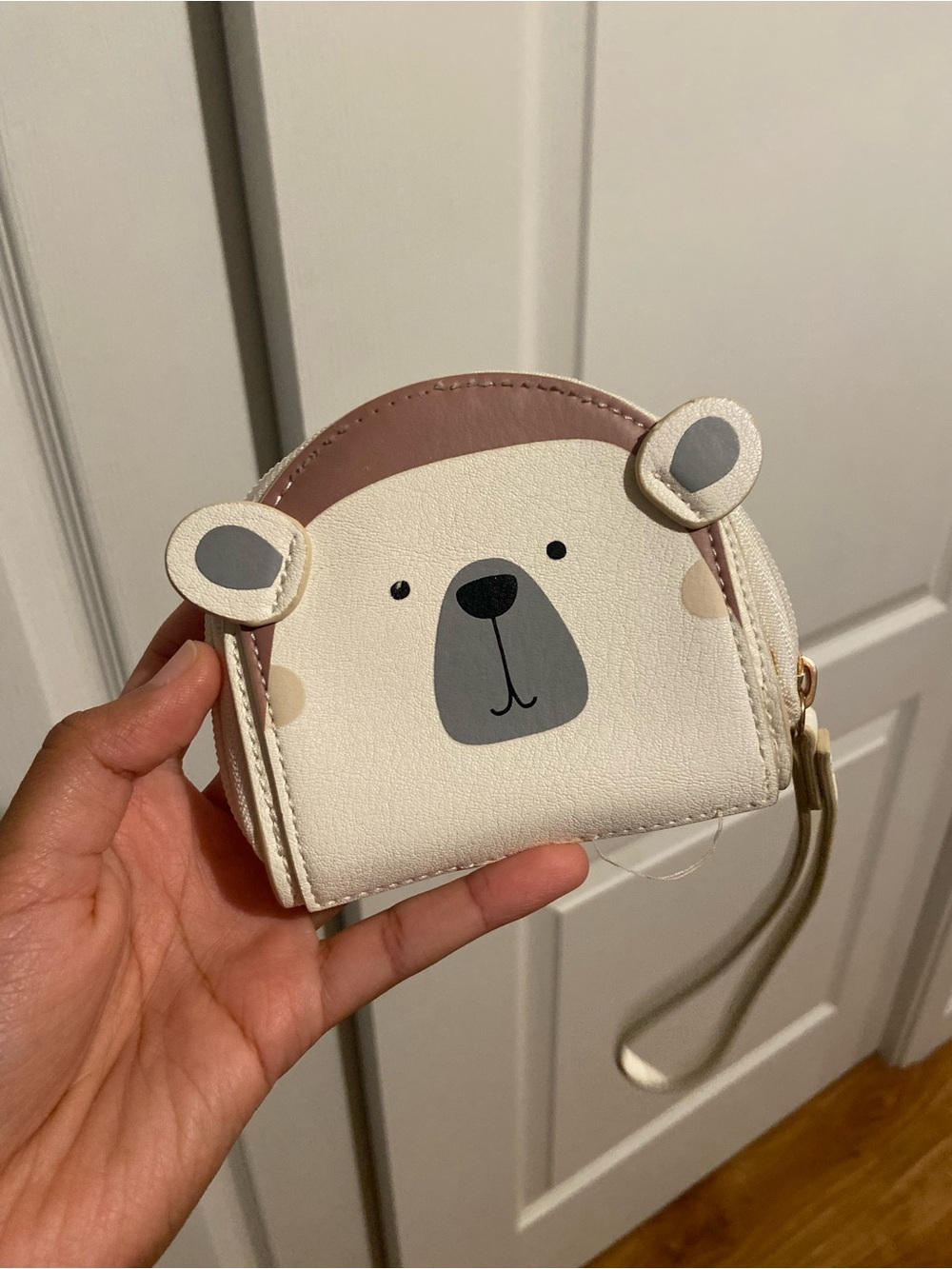Polar Bear Wristlet Wallet Coin Purse Cash Card Lippie Holder Zip Close